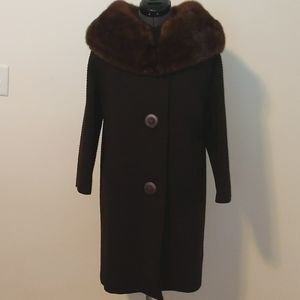 Vintage Coat with Mink Collar